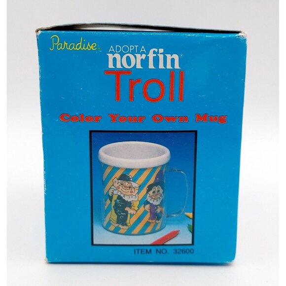 Paradise Adopt a Norfin Troll Color Your Own Mug 1992 RARE - Picture 5 of 7